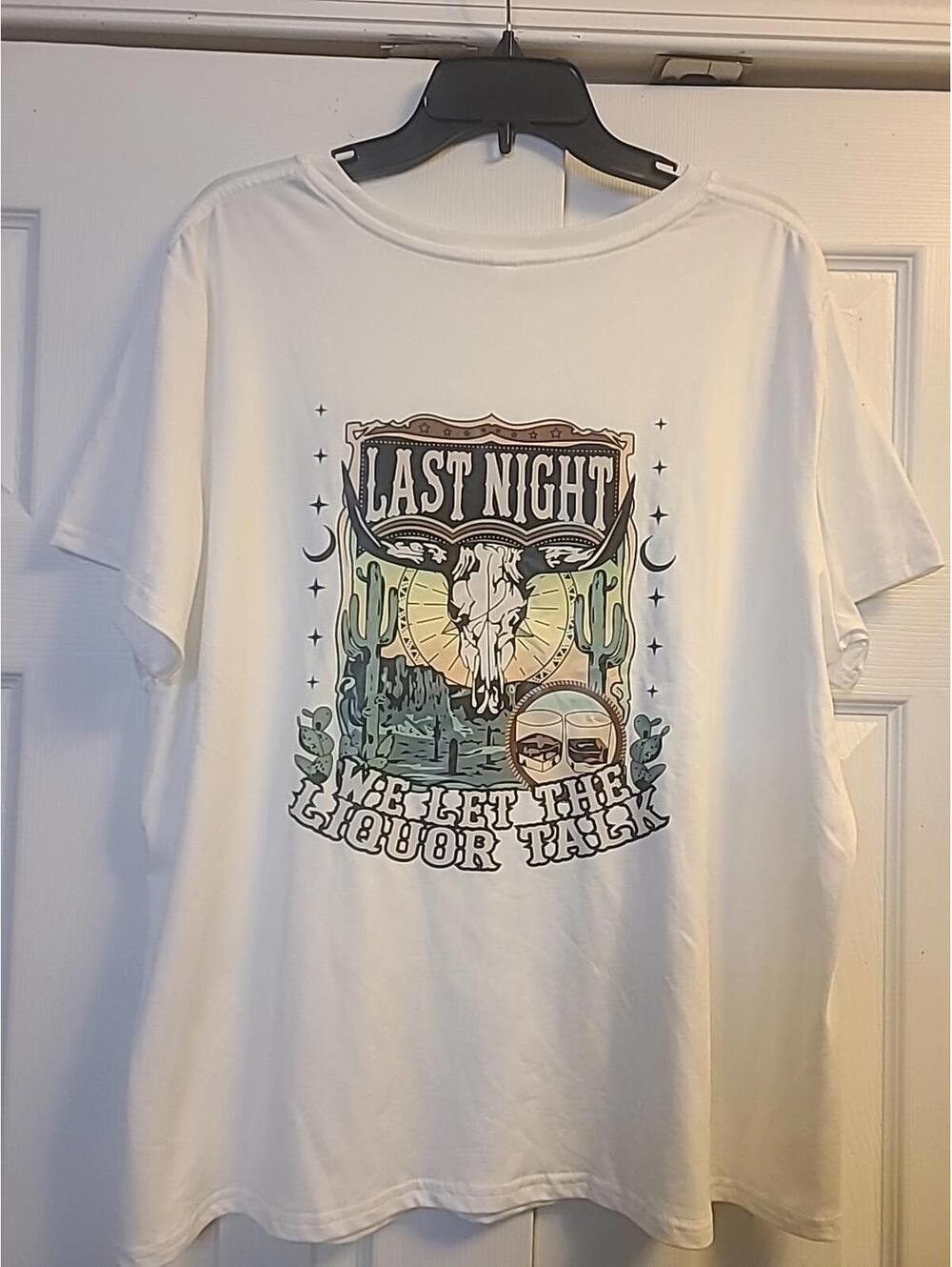 Womens Plus Size 2XL Morgan Wallen Tshirt Never Worn White With Logo Front Back